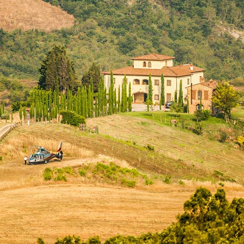 Arrive in style at the helipad