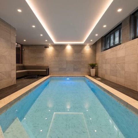 Swim some lengths or lounge by the private, indoor pool