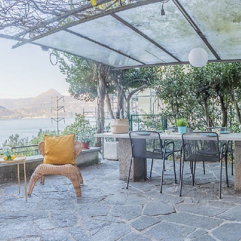 Admire the views of Lake Como from the terrace