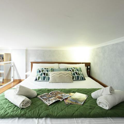 Wake up in the comfortable mezzanine bed feeling rested and ready for another day of Rome sightseeing
