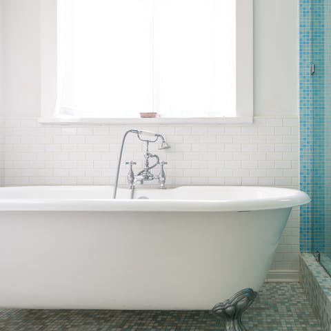 Luxuriate in the master soaking tub
