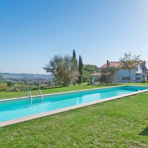 Spend your afternoons enjoying the sunshine, pool, ample lawn, and stunning views of Campagnano
