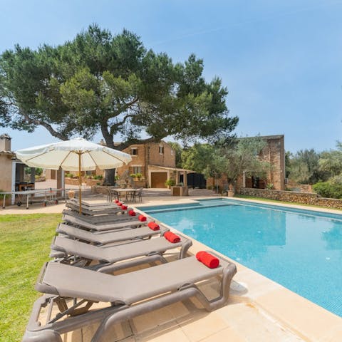 Soak up the Mallorcan sun from in or beside the pool