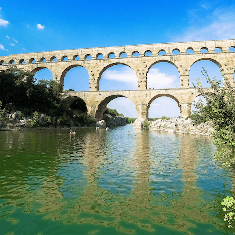 Visit Pont du Gard, under a twenty-minute drive away