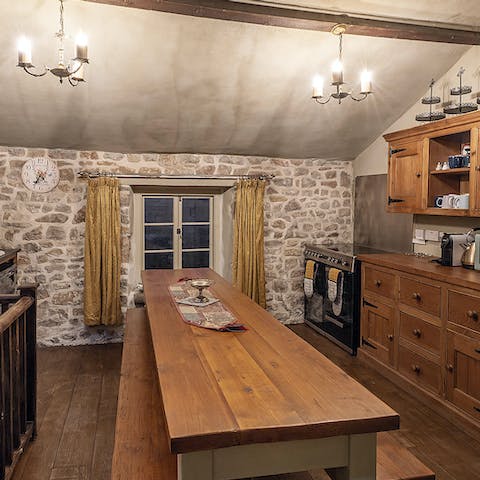 Cook up a banquet medieval-style in the beautiful kitchen