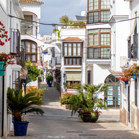 Head into Estepona for its charming winding streets and golden La Rada Beach