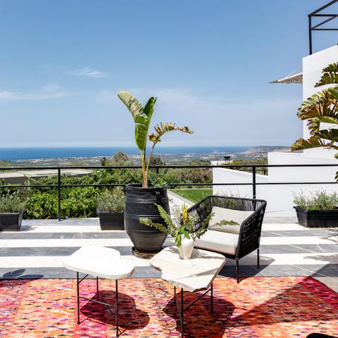 Enjoy sweeping views while relaxing on one of the many terraces