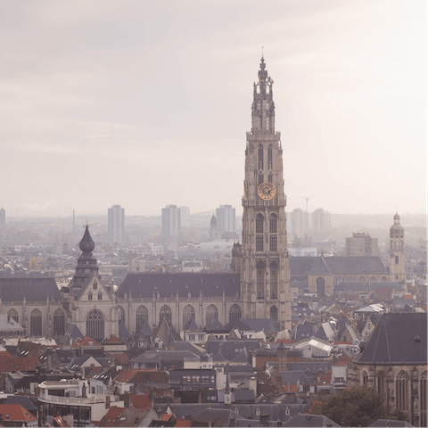Wander just over twenty minutes into the city centre to see the Cathedral of Our Lady Antwerp