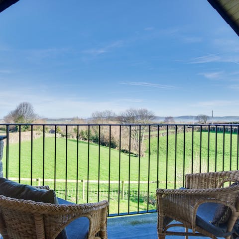 Enjoy lovely country views from the master bedroom balcony