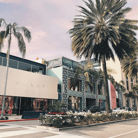 Shop 'til you drop in star-studded Beverly Hills, which can be reached in eight minutes by car