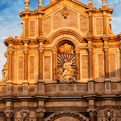 Marvel at the Cathedral of Sant'Agata, one of the wonders of this ancient Sicillian city