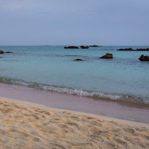 Walk down to Kalamaki beach and relax on the soft white sands