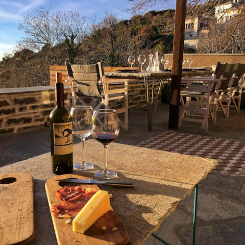 Gather the group together for an alfresco wine and cheese night on the terrace