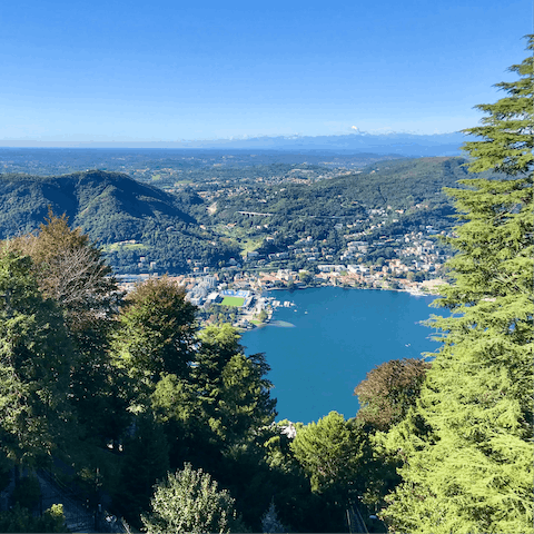 Take in far-reaching views from the top of the Brunate funicular, 6km out of town