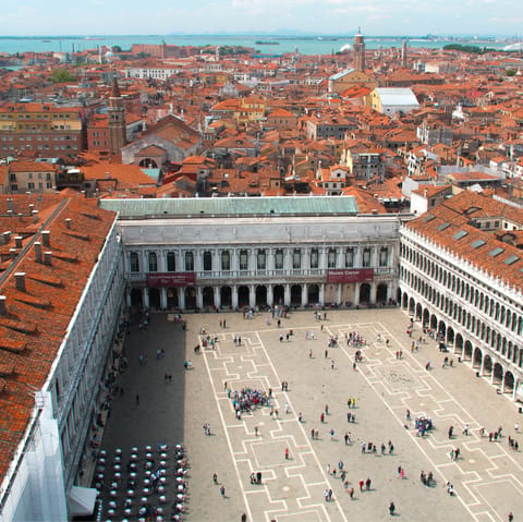 Experience the buzz of San Marco Square, a twelve-minute walk away