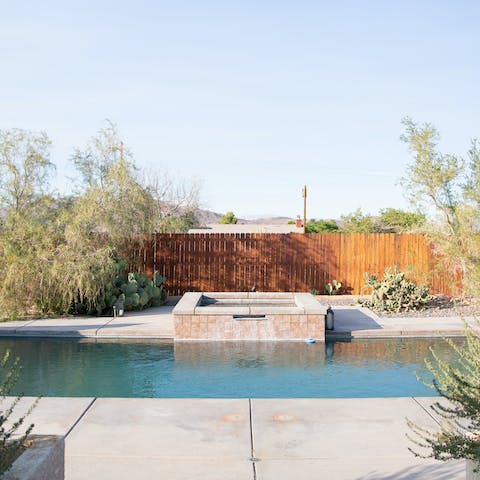 Cool off from the desert sun in the spa-style pool