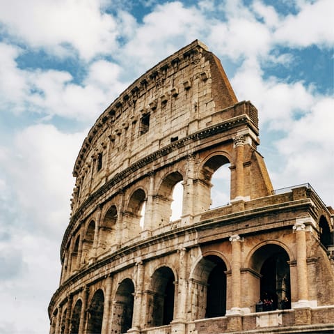 Start your sightseeing at the Colosseum, only 200m away