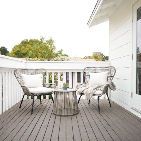 Set up for a sundowner on the private balcony