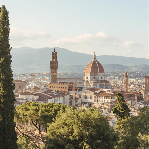 Visit the irresistibly romantic Renaissance city of Florence, just thirty kilometres away