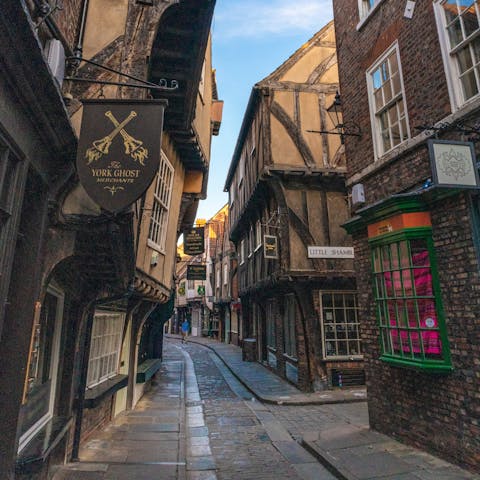 Explore historic York, just a ten-minute drive from your countryside retreat