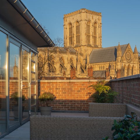 Step out onto the balcony and take in the fabulous view of York Minster