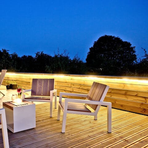 Spend the evening stargazing on your private decking after dark