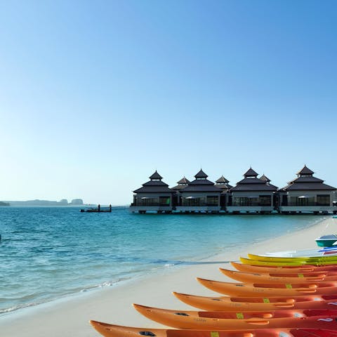 Spend the day kayaking off the resort's exclusive beach