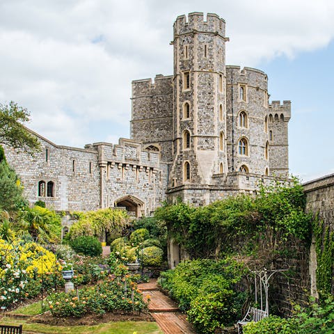 Visit Windsor Castle, a Royal home and fortress for over 900 years – the largest occupied castle in the world is just under five miles away 