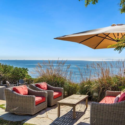 Relax outdoors with your holiday read and ocean views