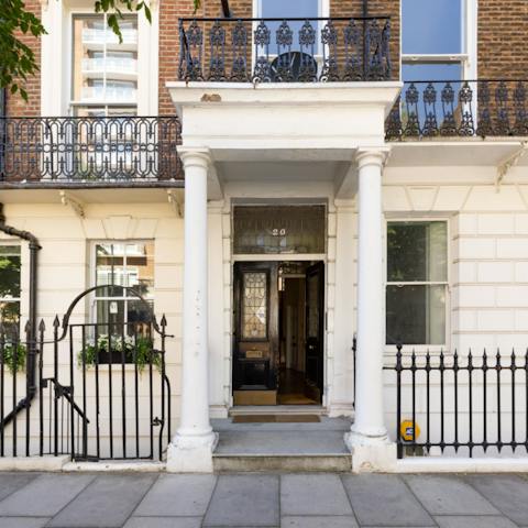 Stay in this beautiful period building on a leafy Marylebone street