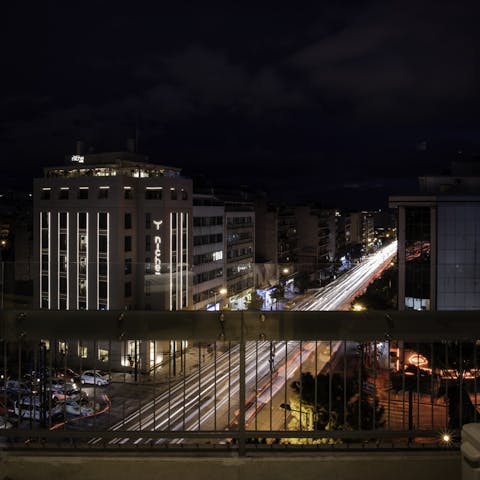 End evenings with a nightcap on your balcony, watching city life go by with the lit up Temple of Zeus to your left