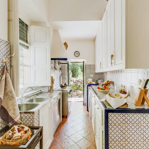 Cook up a storm in the traditionally-tiled kitchen, which has everything you'll need