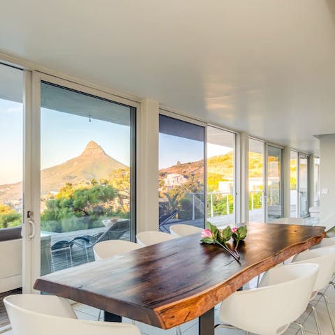 Enjoy a different vista from each part of the house through the glass walls