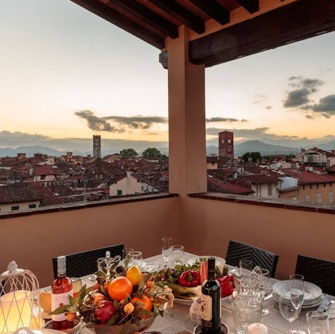 Take in panoramic views from the private roof terrace