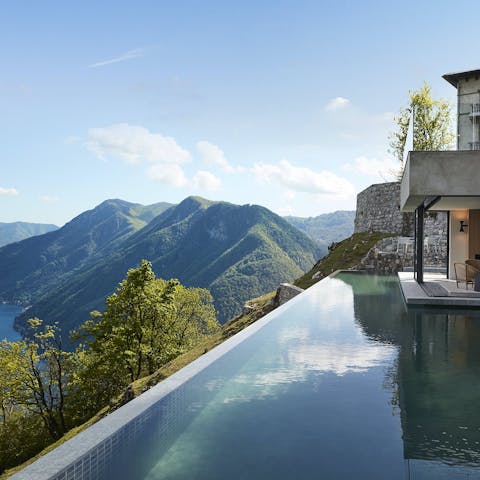 Savour idyllic views while swimming in the heated pool 