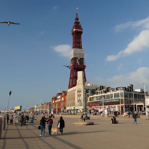 Take in the seaside glamour of Blackpool, only ten minutes away in the car
