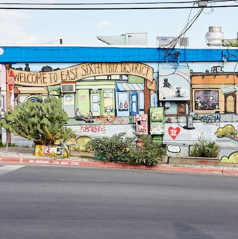 Browse East Austin's colourful street art