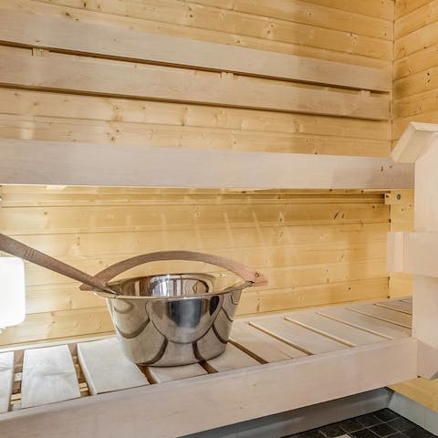 Take advantage of the home sauna