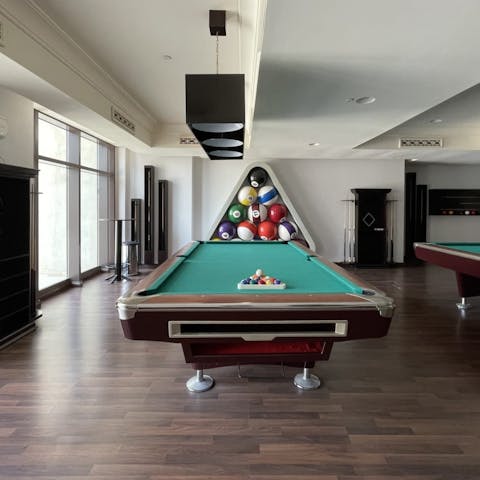 Make use of your building facilities and play a game or two of pool in the entertainment room