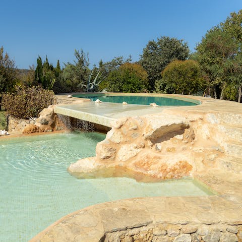 Look forward to afternoon swims in your private rock pool with waterfall