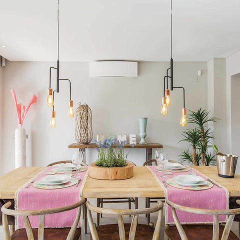 Enjoy meals with the family in the stylish dining area