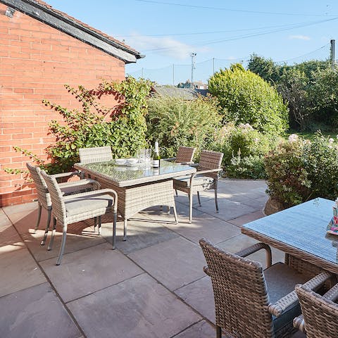 Find a lovely spot for evening drinks in the garden 