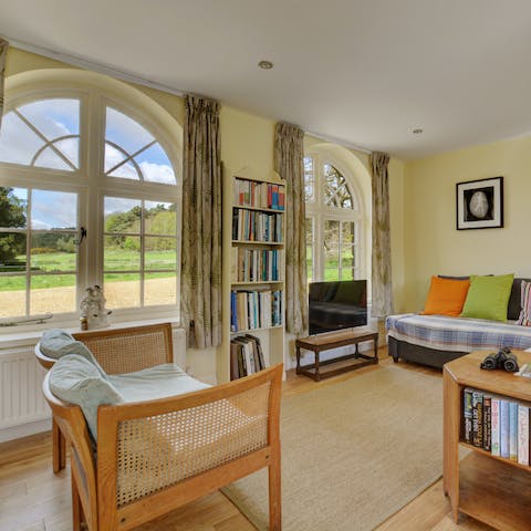 Take in the parkland views from the bright living area