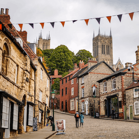 Take a day trip to Lincoln when you're not out exploring the Lincolnshire Wolds AONB