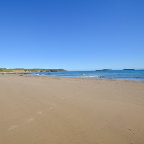 Walk along the golden sands at Porthoer or Aberdaron, just 3.5 miles away