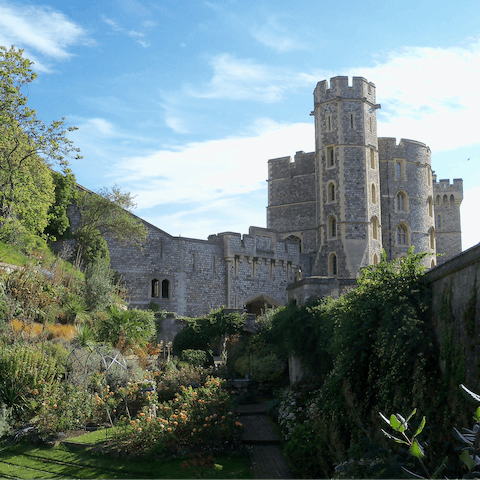 Visit Windsor Castle, a thirteen-minute drive away