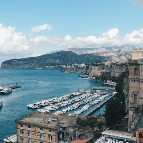 Enjoy refreshing seafront strolls along Sorrento Harbour