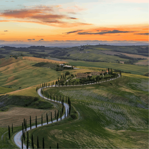 Enjoy long scenic walks and drives through the spectacular Tuscan countryside 