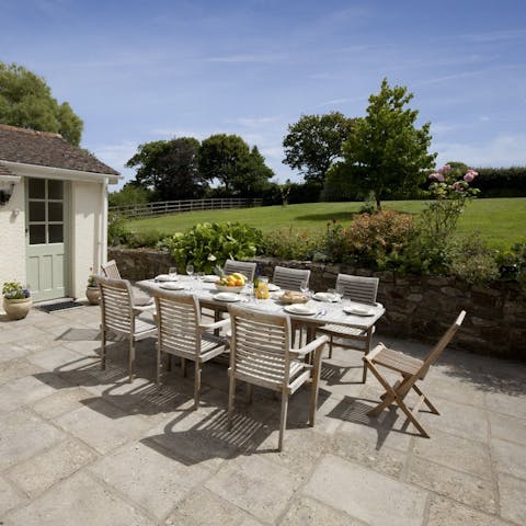 Fire up the barbecue on the suntrap terrace