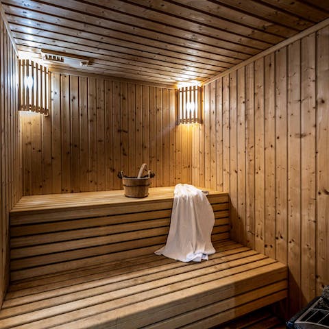 Unwind in the sauna after a day of exploring the locale of Polis